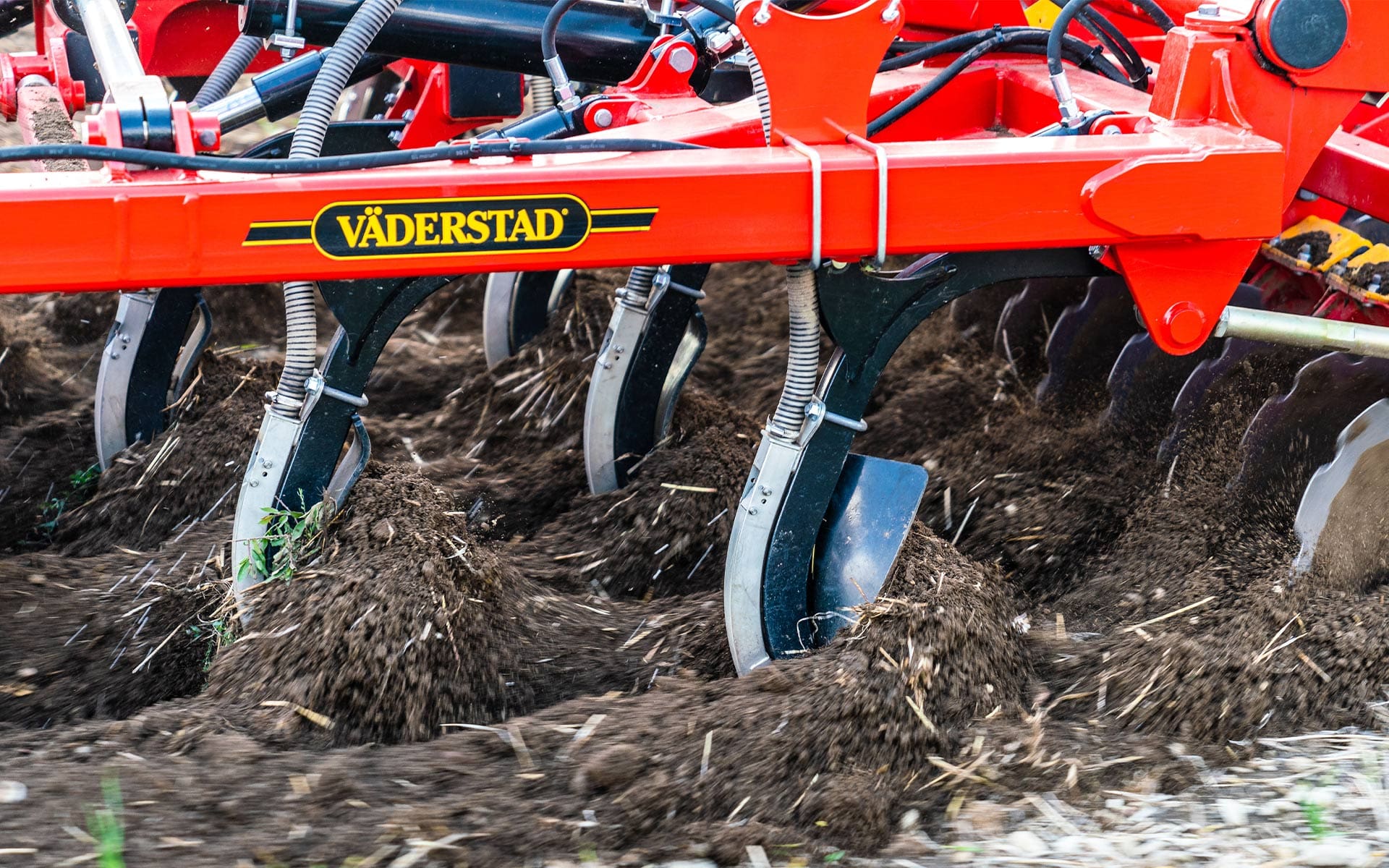 close up image of vaderstad machine