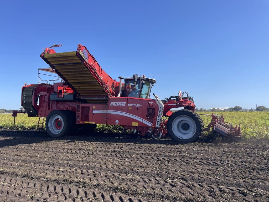 varitron 270 harvesting in a paddock